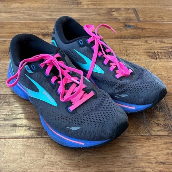 Brooks Ghost 15 Cushioned Running Shoes Gray Blue Purple Pink Womens Size 8 - Picture 3 of 11